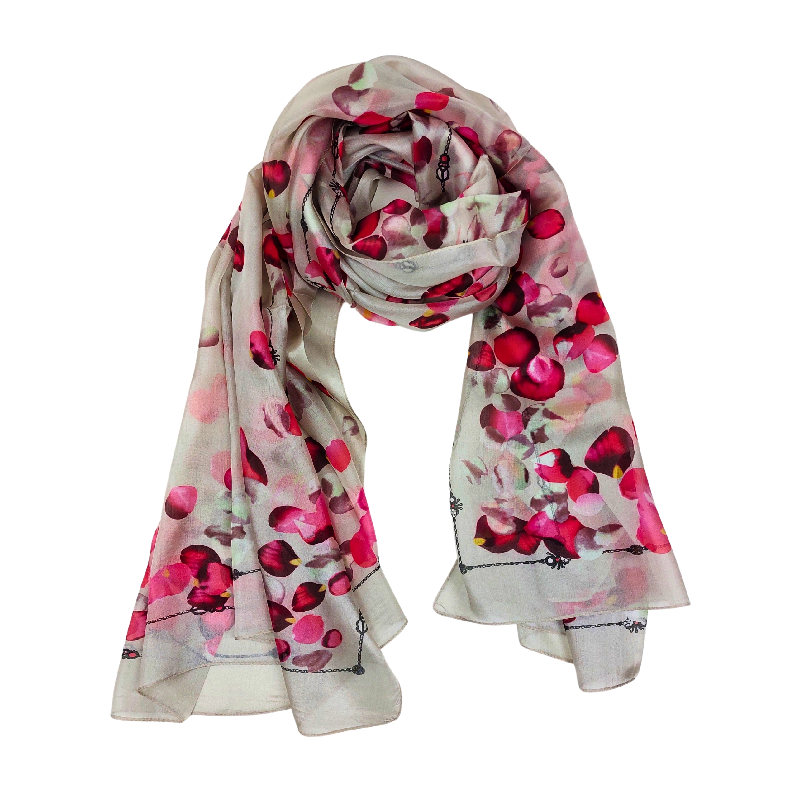 Seidenschal Halstuch Schal Floralprint Kirschblüte