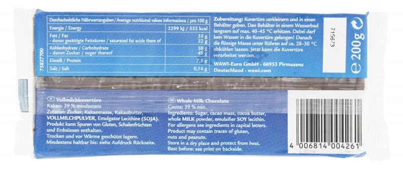 Wawi Kuvertüre Vollmilch