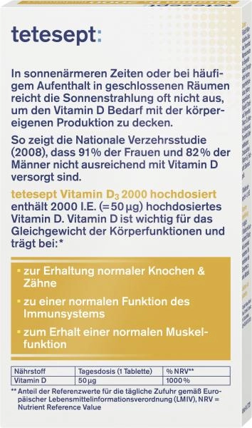 Tetesept Vitamin D3 hochdosiert 2000