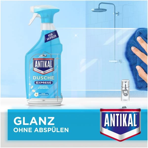 Antikal Kalkreiniger-Spray Dusche Express Weiße Frühlingsblume