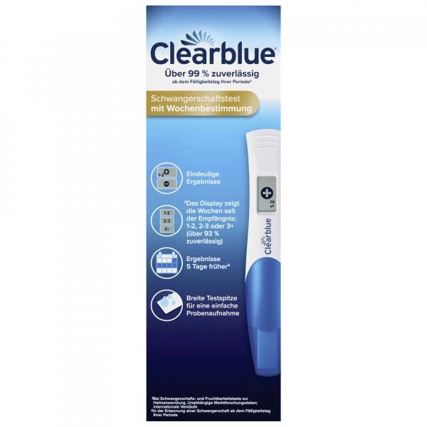 Clearblue Schwangerschaftstest Anzeige Wochen