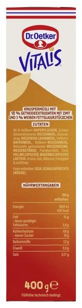 Dr. Oetker Vitalis Knusper Müsli Cinnamon Roll Style