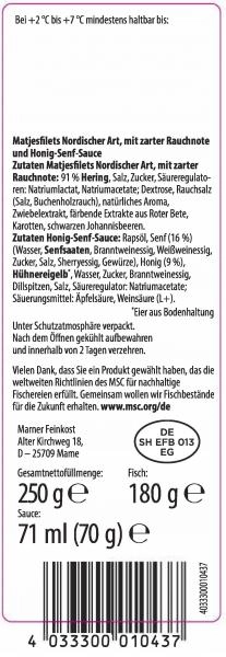 Tide Premium Matjesfilets mit Honig-Senf-Sauce