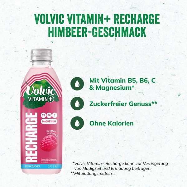 Volvic Recharge Vitamin Plus Himbeere (Einweg)