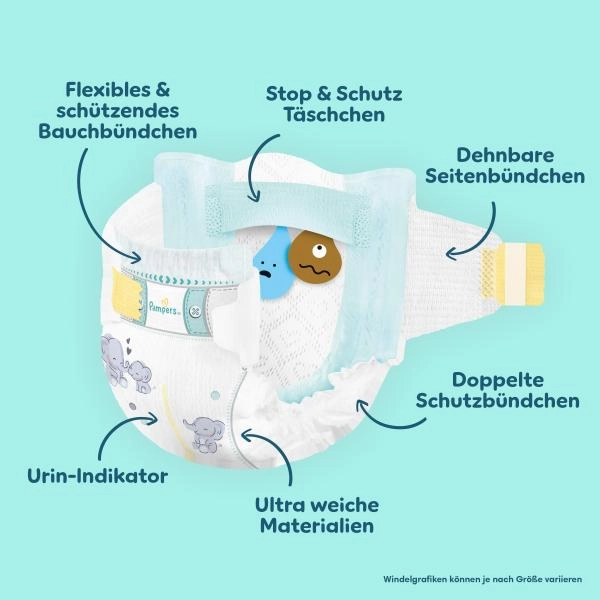 Pampers Premium Protection Größe 4, 60 Windeln, 9kg-14kg