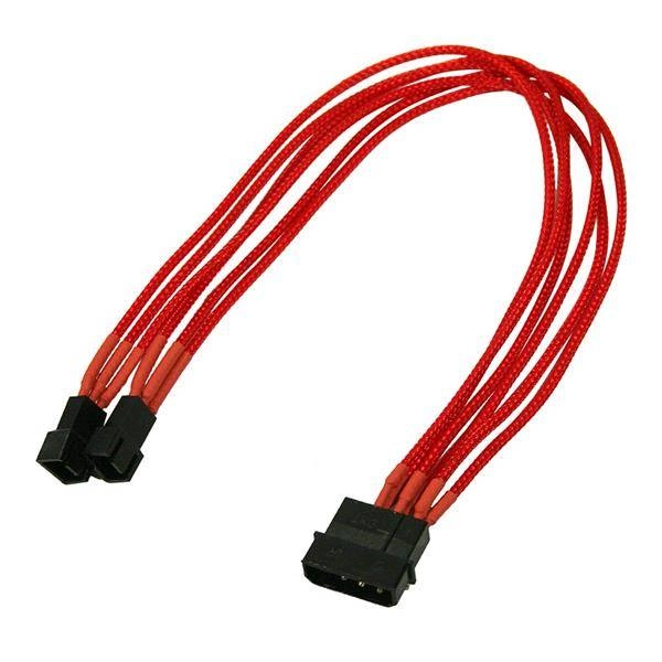 4-Pin > 2x3-Pin Kabel Single (0,3m) rot
