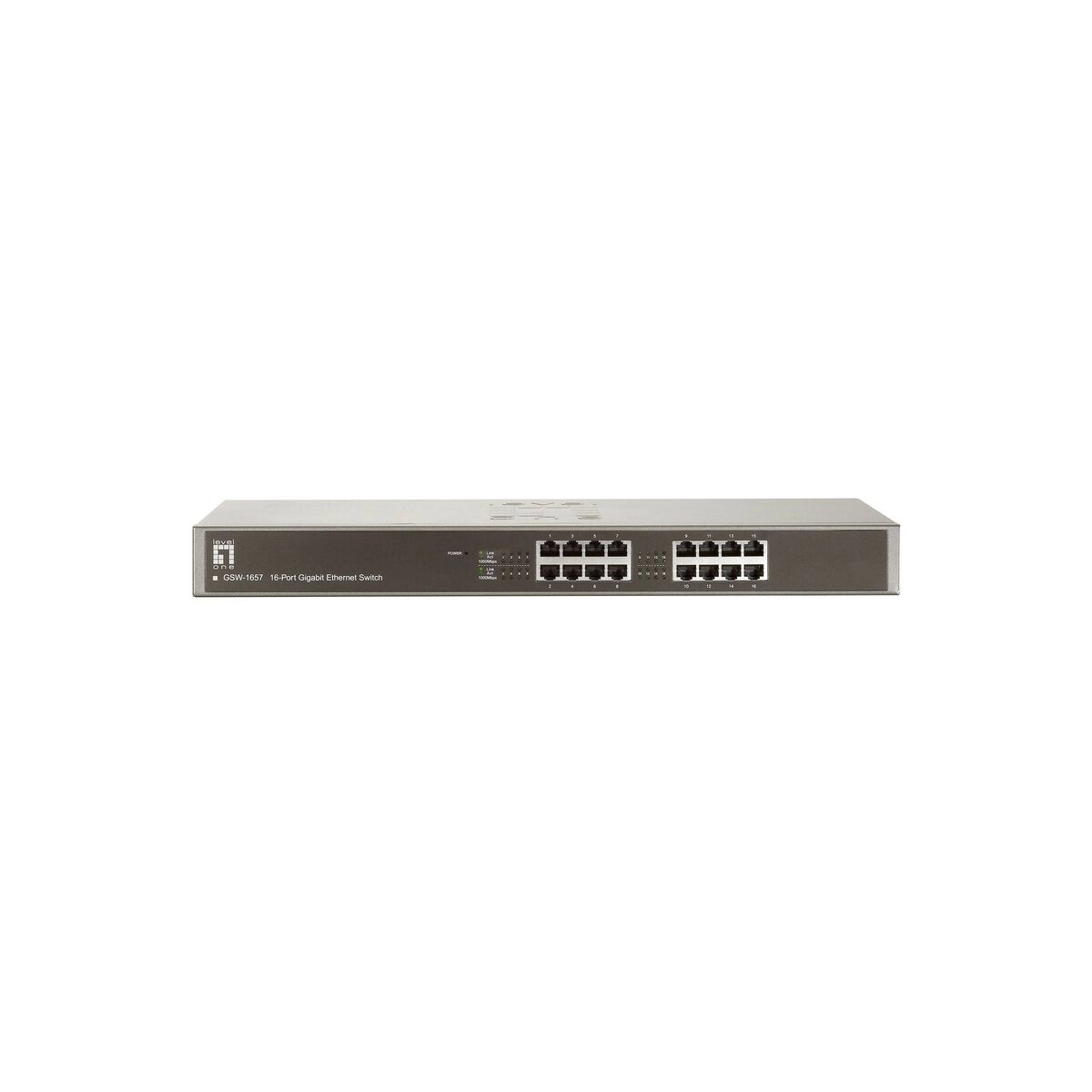 GSW-1657 16-Port Gigabit Ethernet Switch anthrazit/silber