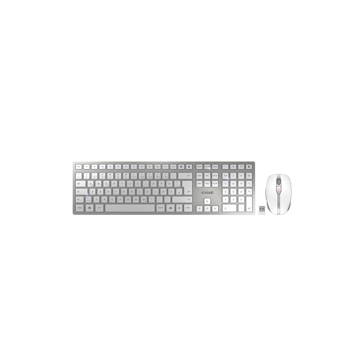 DW 9100 Slim (DE) Kabelloses Tastatur-Set silber/weiß