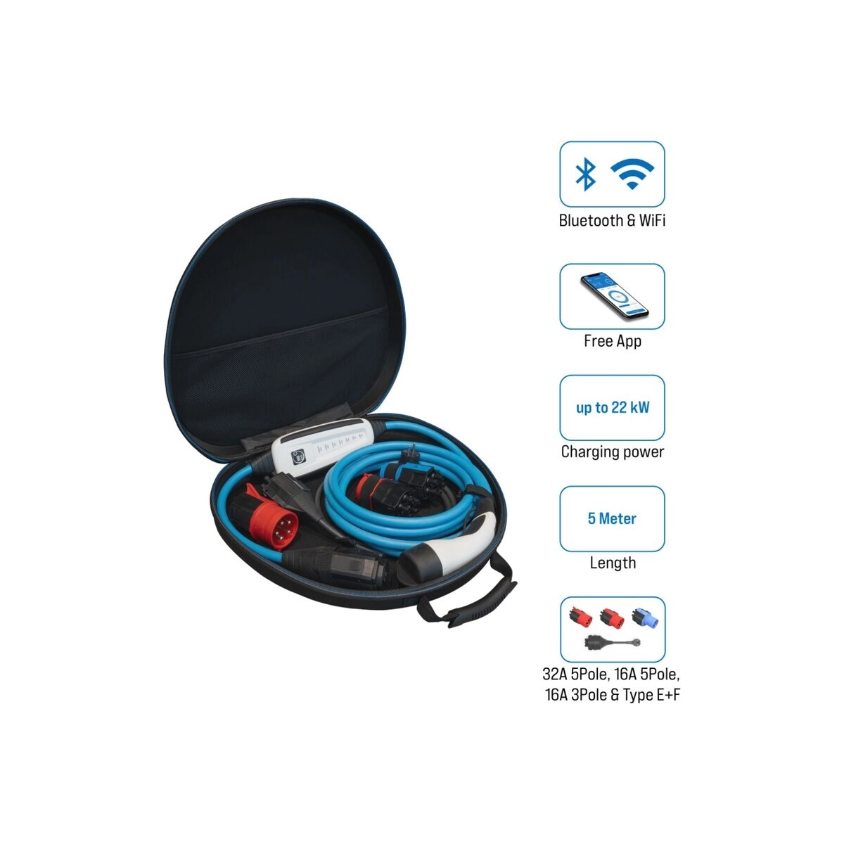Optimal WLAN Set 32A (5m) Ladestation/Wallbox inkl. Adapter und Tasche