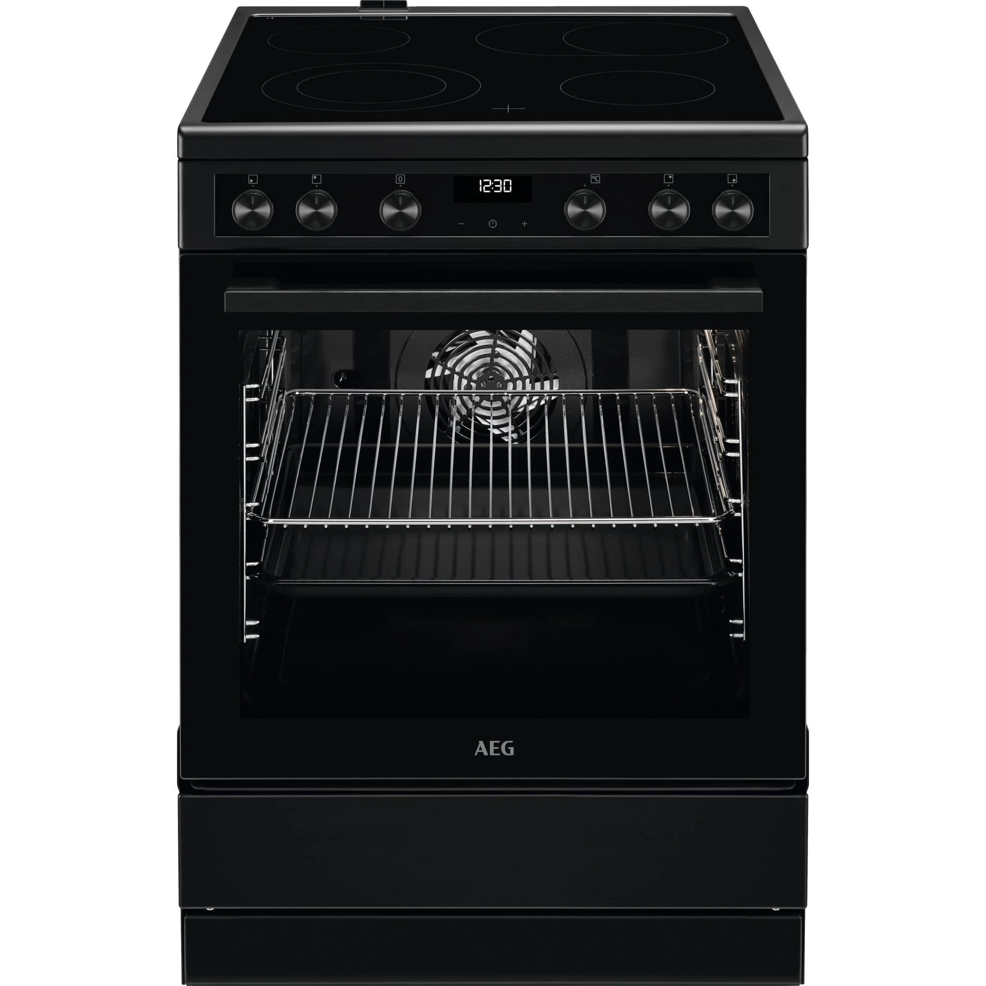 CCB6446BBB Elektroherd mit Kochfeld mattschwarz, 73 l, Pizza-Stufe, 59,6 cm breit, A