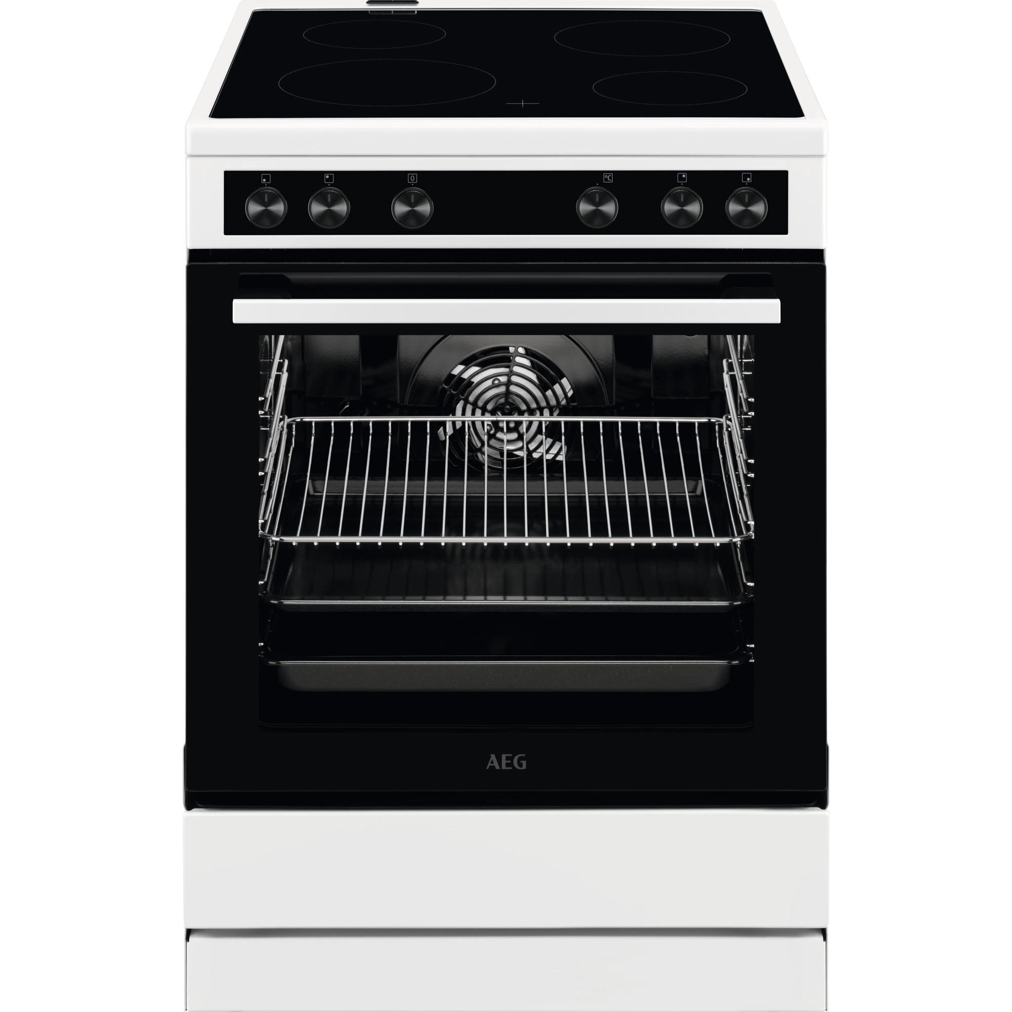 CCB6206ABW Elektroherd mit Glaskeramikfeld weiß, 73 l, Heißluftgrill, 59,6 cm breit, A