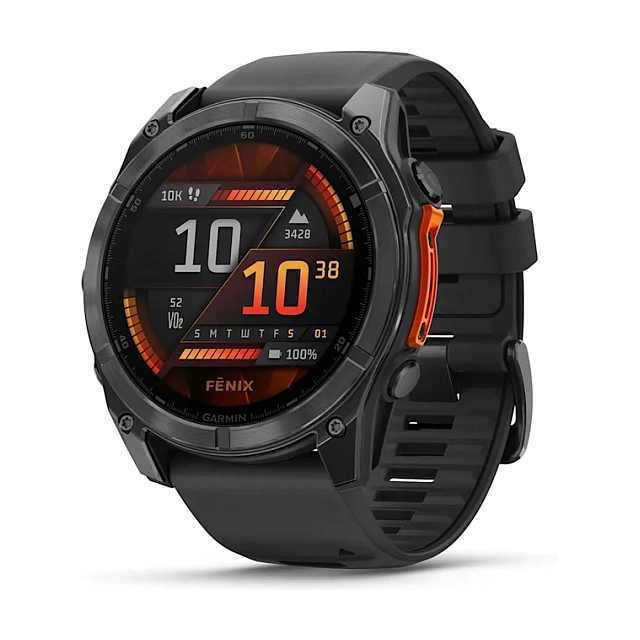 fenix 8 (51mm) Smartwatch mit QuickFit-Silikon-Armband (26mm) schwarz/schiefergrau