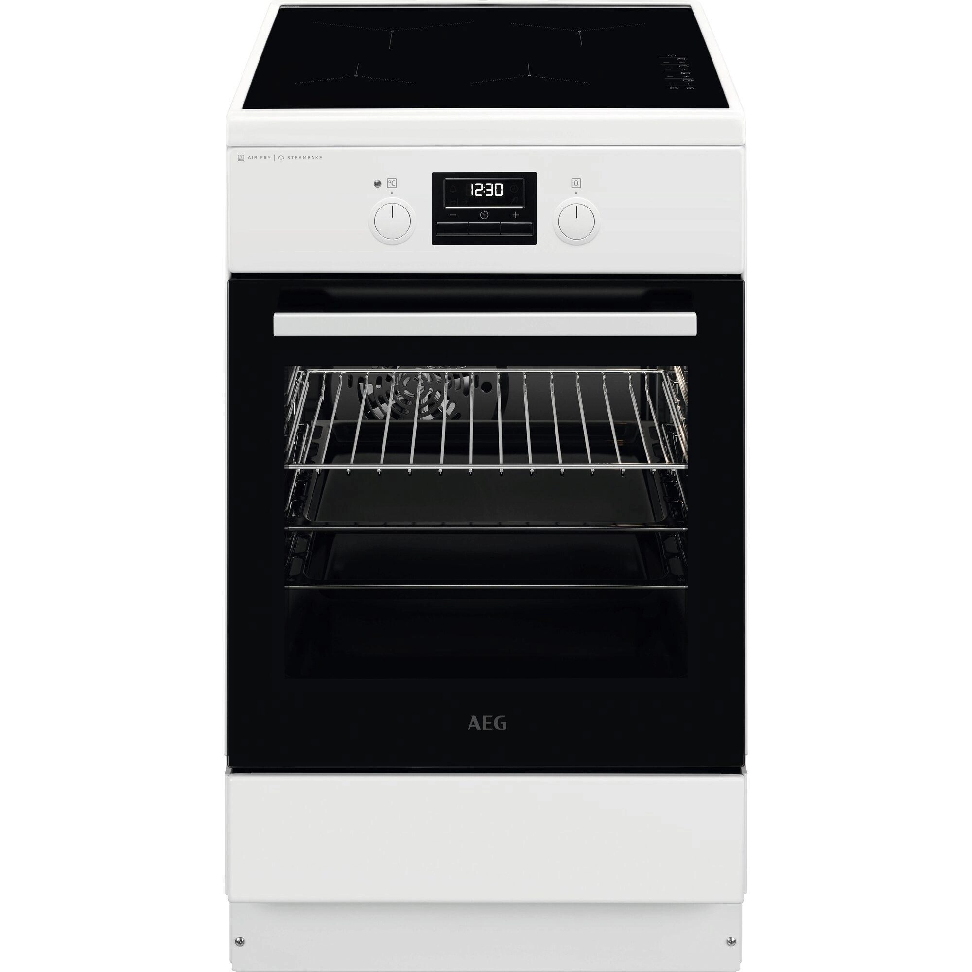 CIB56494BW Stand-Elektroherd mit Induktionsfeld weiß, 58 l, Heißluftgrill, 50 cm breit, A, 4 Kochzonen