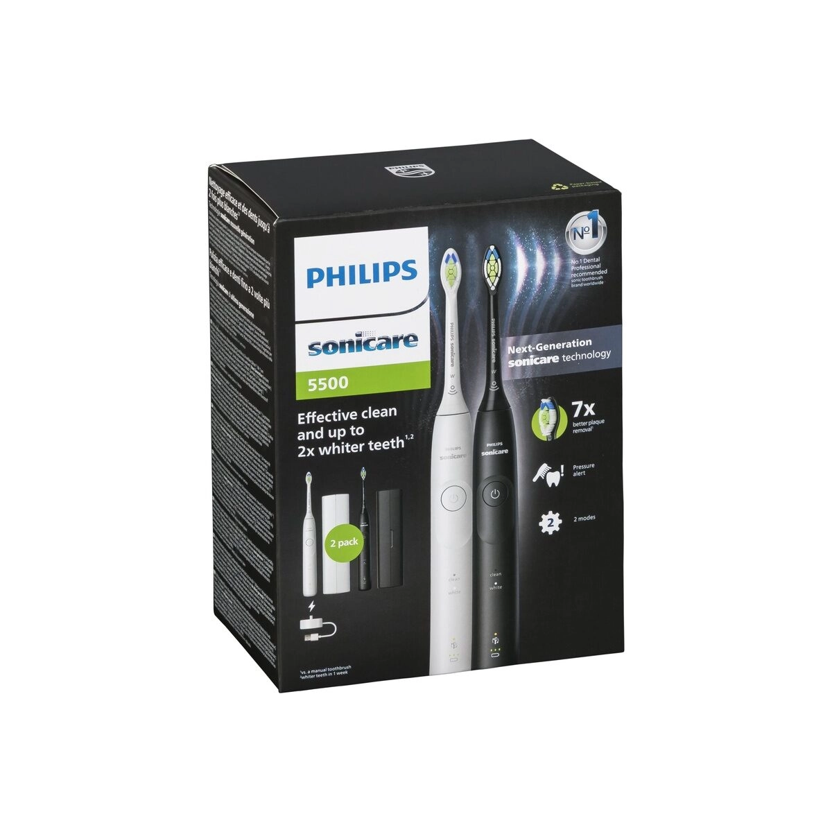 HX7119/02 Sonicare 5500 Schallzahnbürste schwarz/weiss