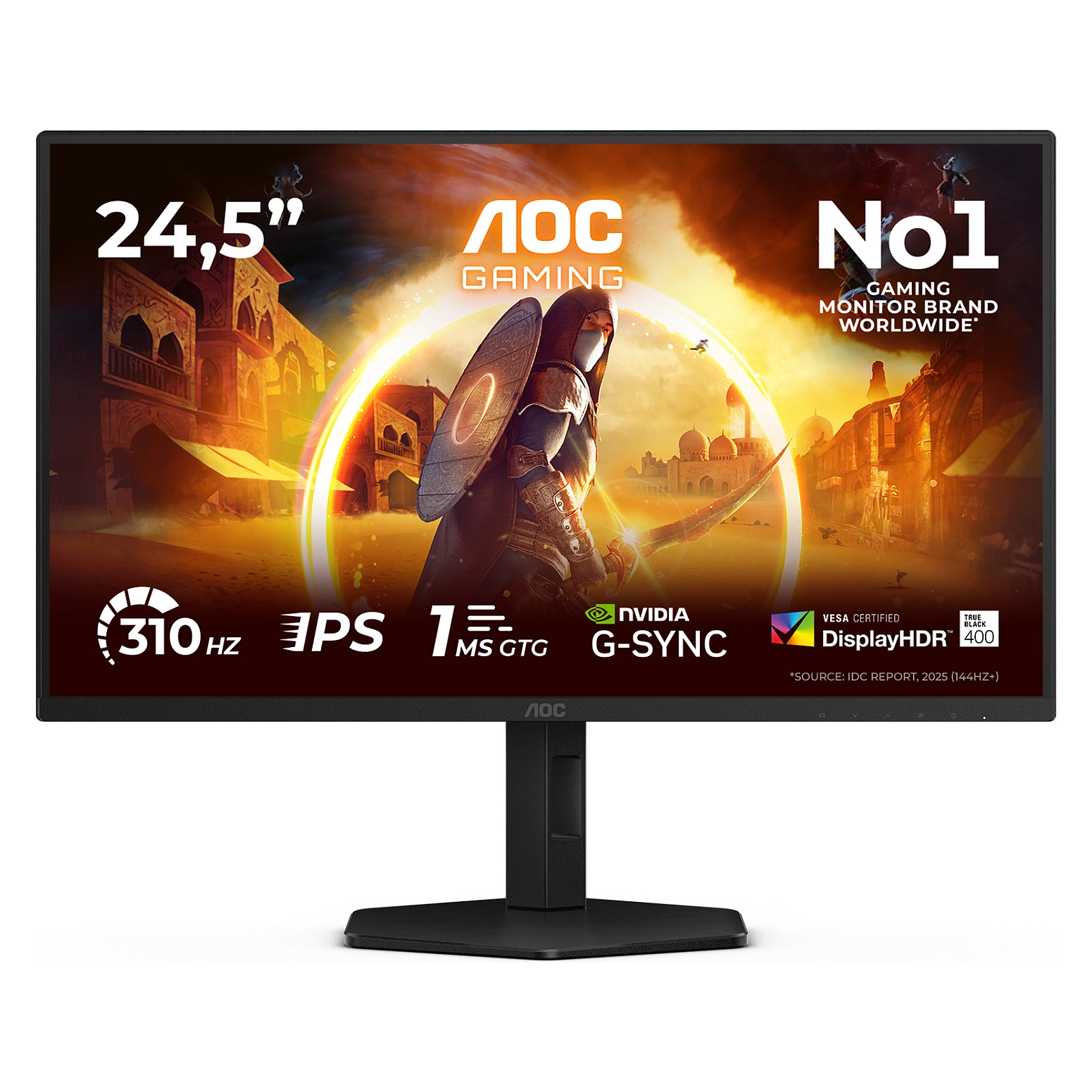 25G4SXU 62 cm (25") Gaming Monitor schwarz/grau, Widescreen Full HD (1920x1080), 0,3 ms Reaktionszeit