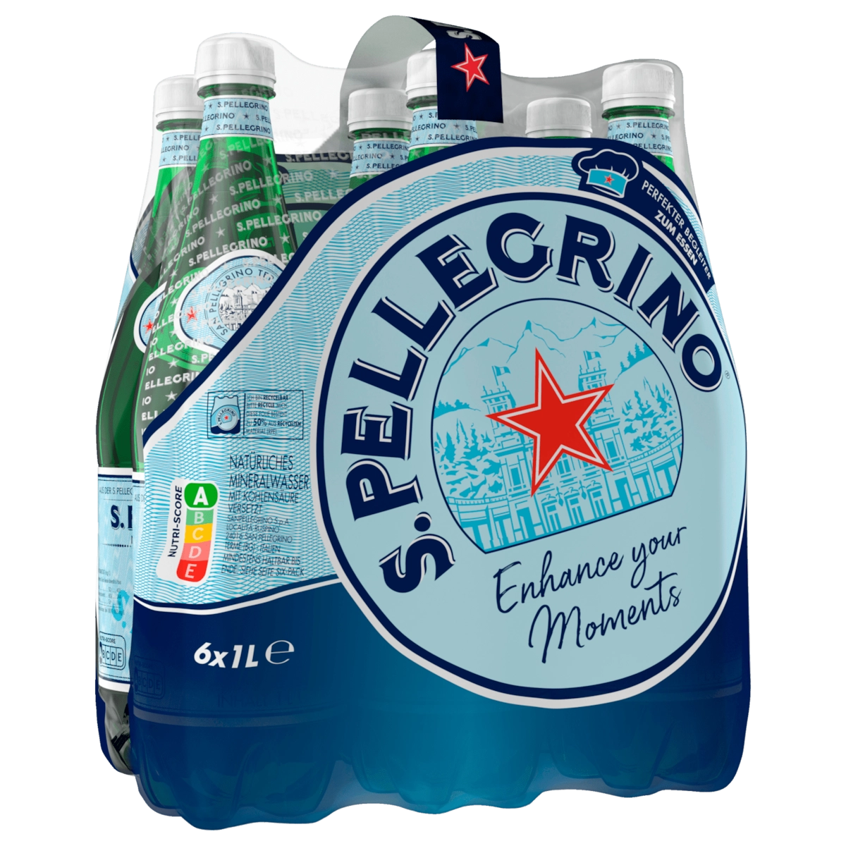 San Pellegrino Mineralwasser Sprudel 6x1l