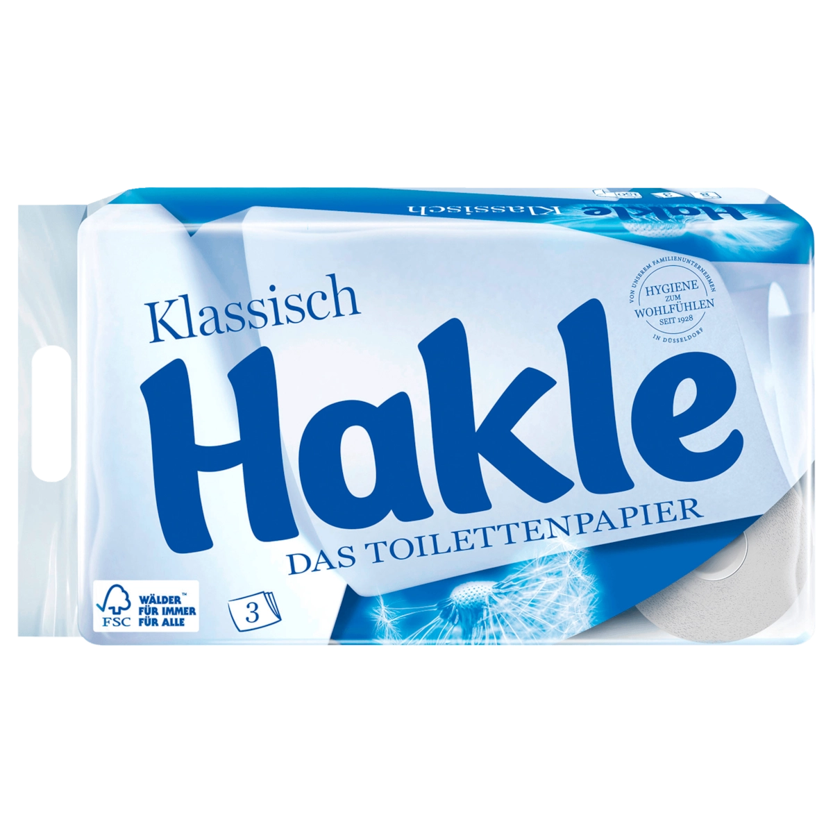 Hakle Klassisch Weiß Toilettenpapier 3-lagig 8x150 Blatt