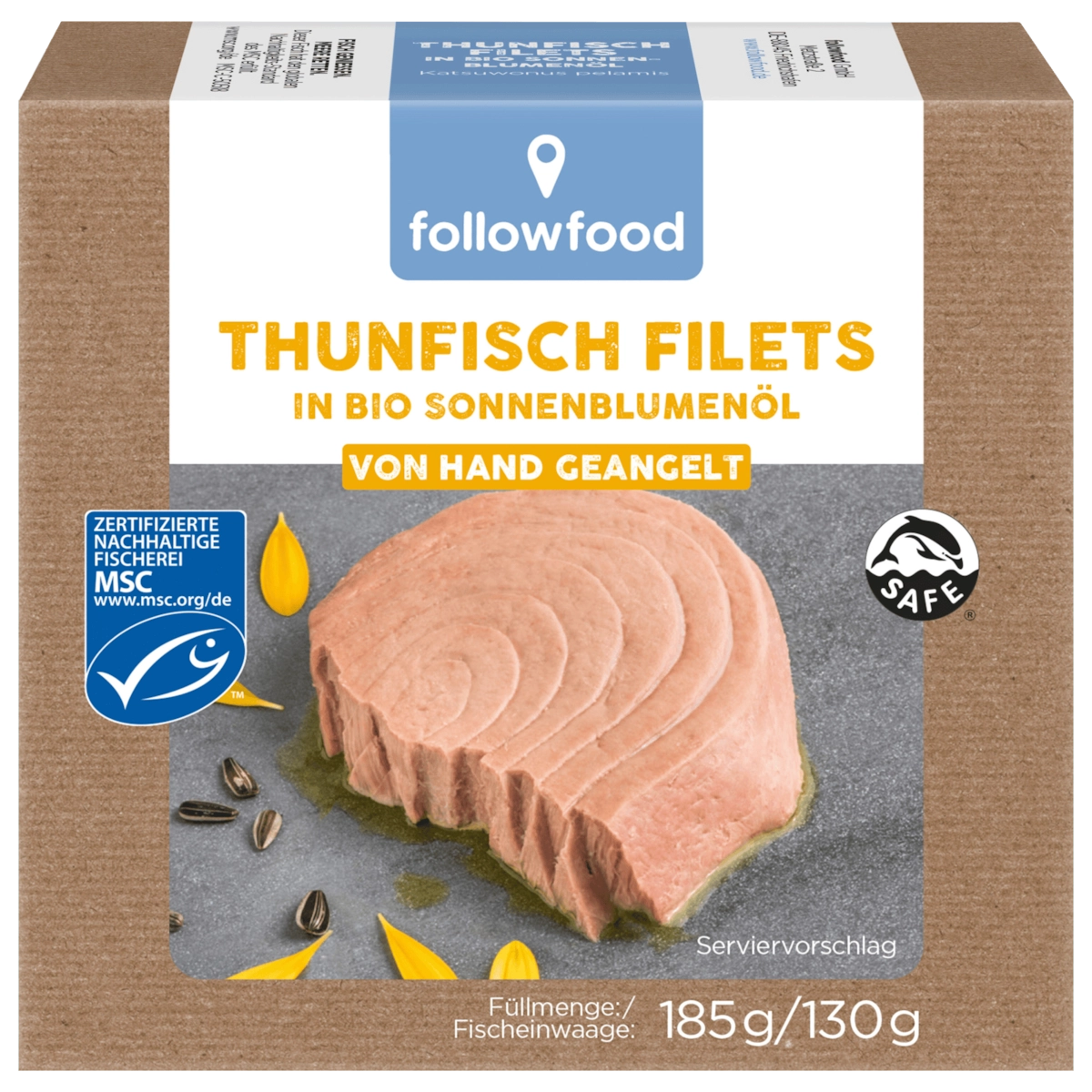Followfish Thunfischfilets in Bio-Sonnenblumenöl 130g