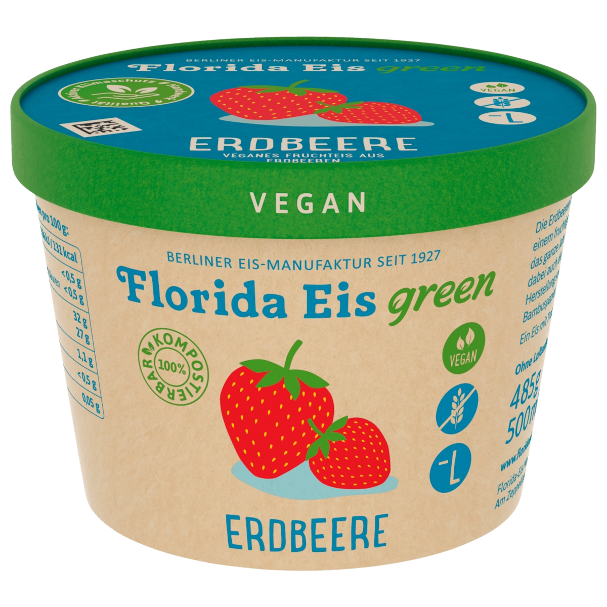Florida Eis green Erdbeere 500ml