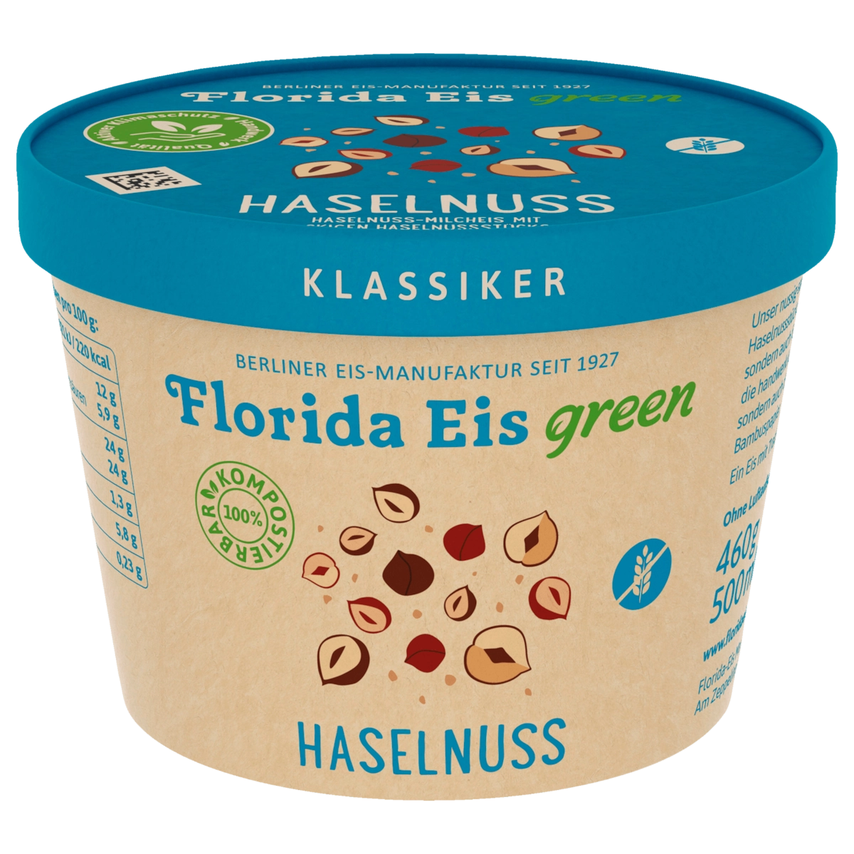 Florida Eis green Haselnuss 500ml