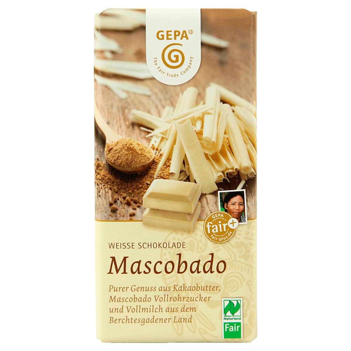 Gepa Bio Mascobado Weiße Schokolade 100g