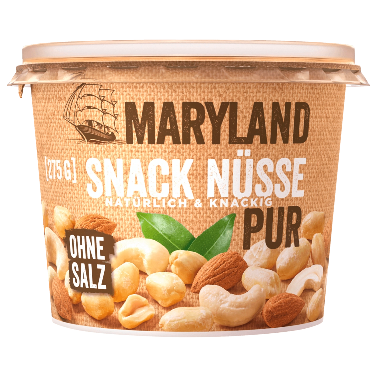 Maryland Snack Nüsse pur ohne Salz 275g