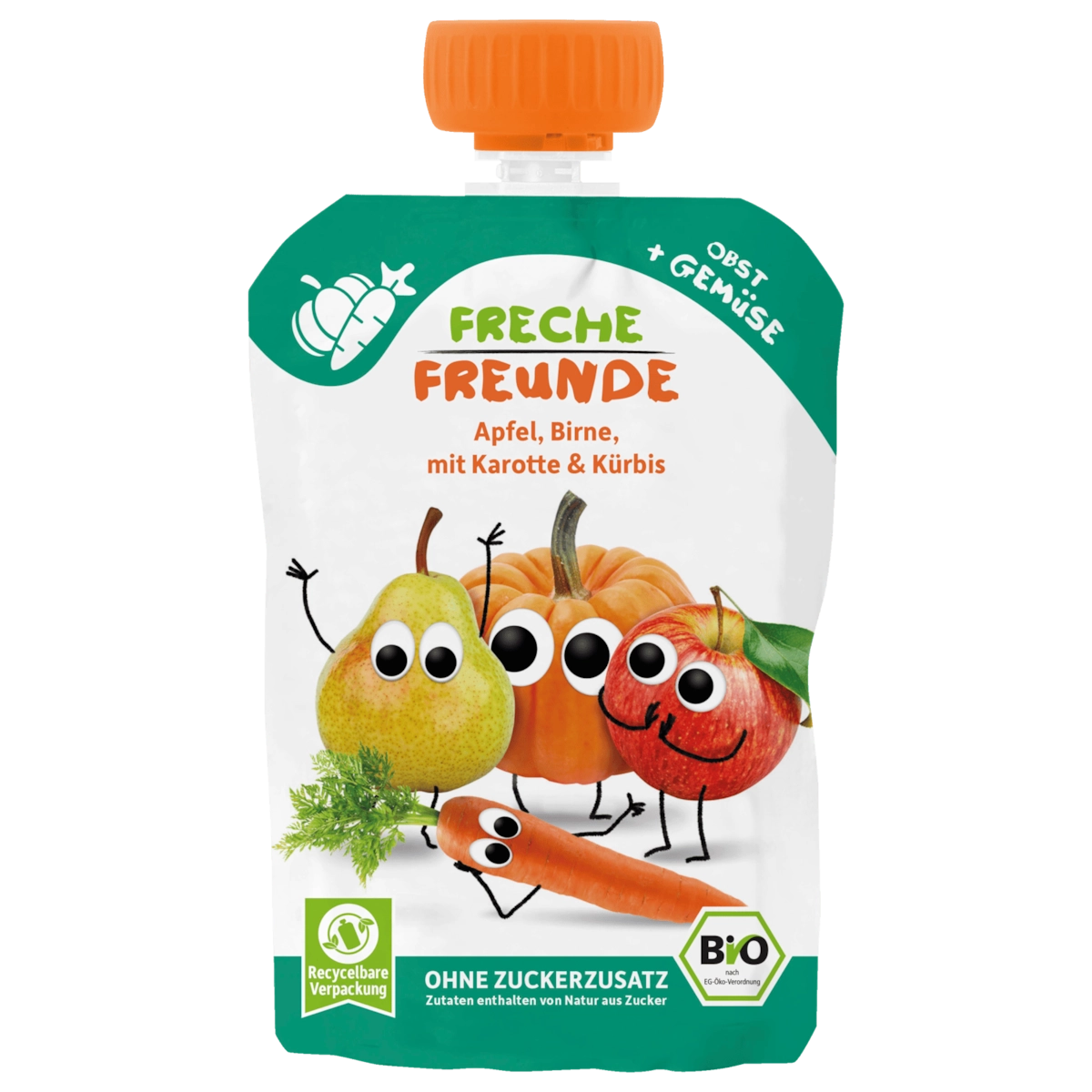 Freche Freunde Bio Quetschie Apfel, Birne, Karotte & Kürbis 100g