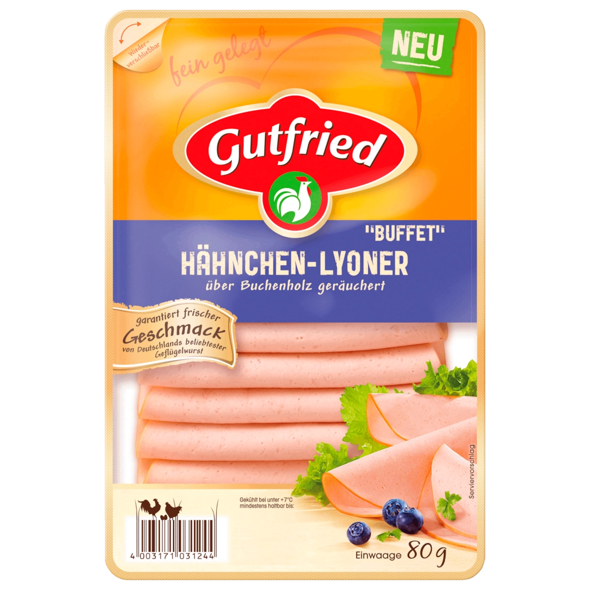 Gutfried Hähnchen-Lyoner "Buffet" 80g