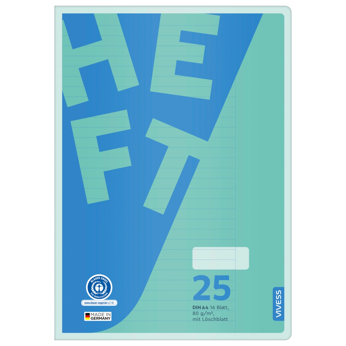 Vivess Heft 25 Liniert mit Rand A4 16 Blatt