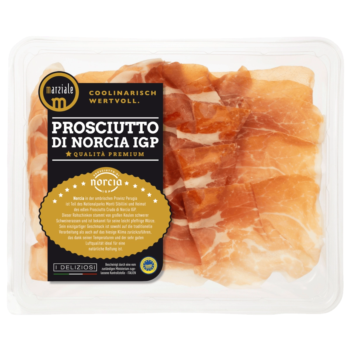 Marziale I Deliziosi Prosciutto Di Norcia Rohschinken 100g