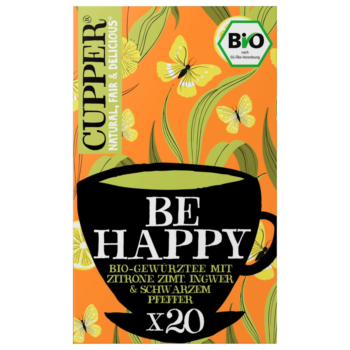 Cupper Bio Tee Be Happy 40g, 20 Beutel