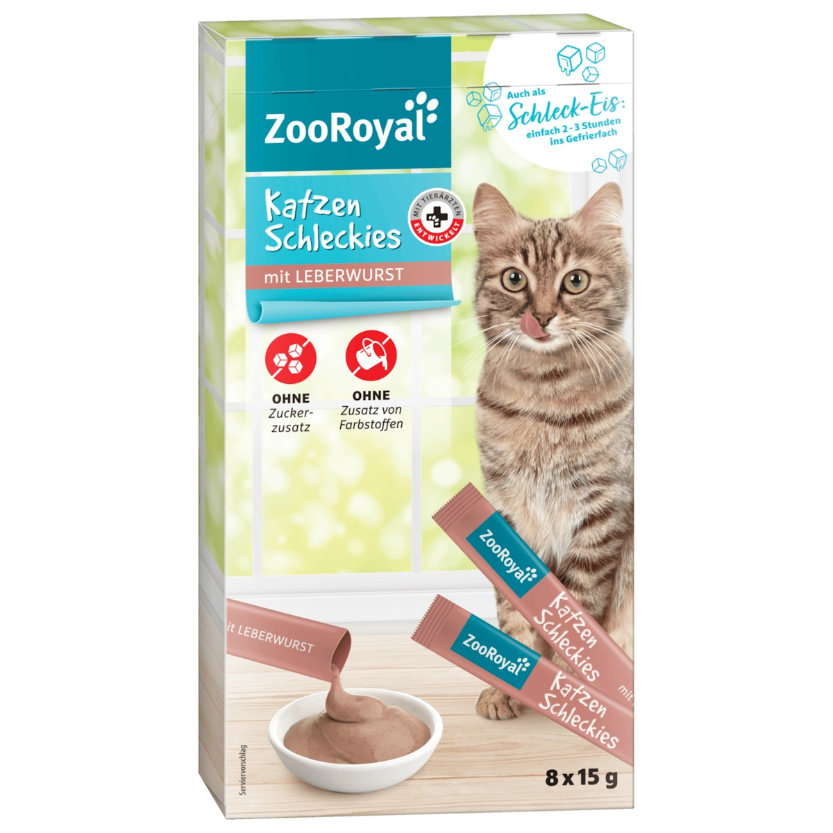 ZooRoyal Katzen-Schleckies mit Leberwurst 8x15g
