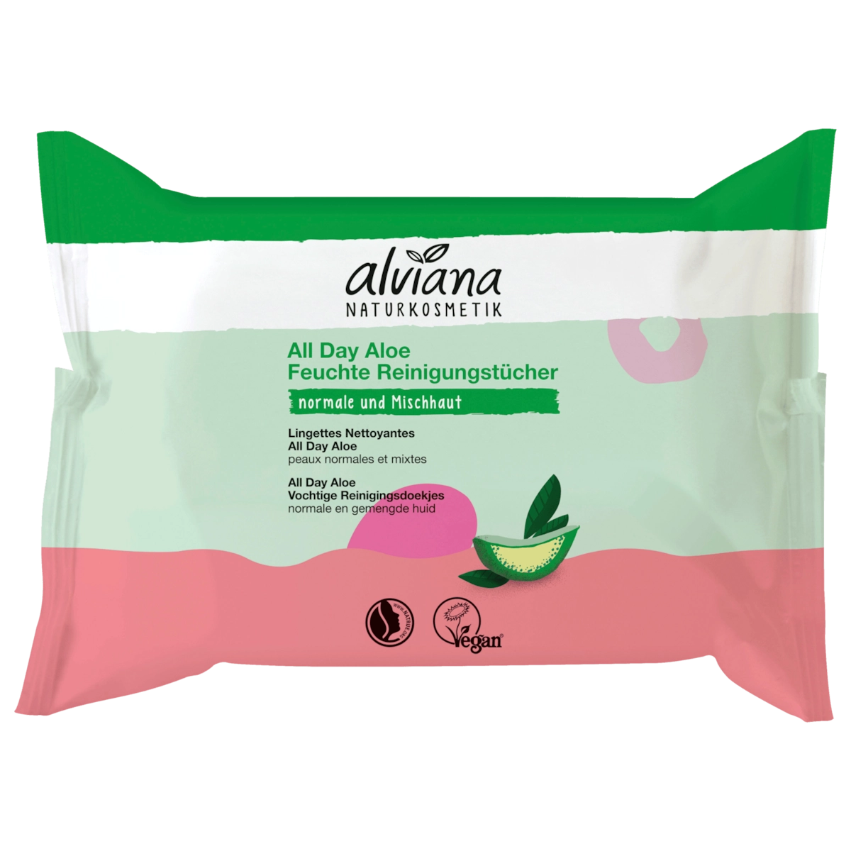 Alviana Feuchte Reinigungstücher Bio-Aloe Vera 25 Stück