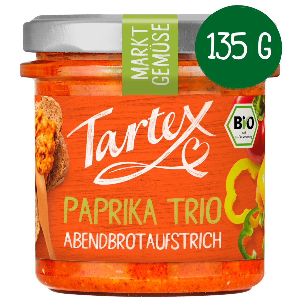 Tartex Bio Brotaufstrich Paprika Trio 135g