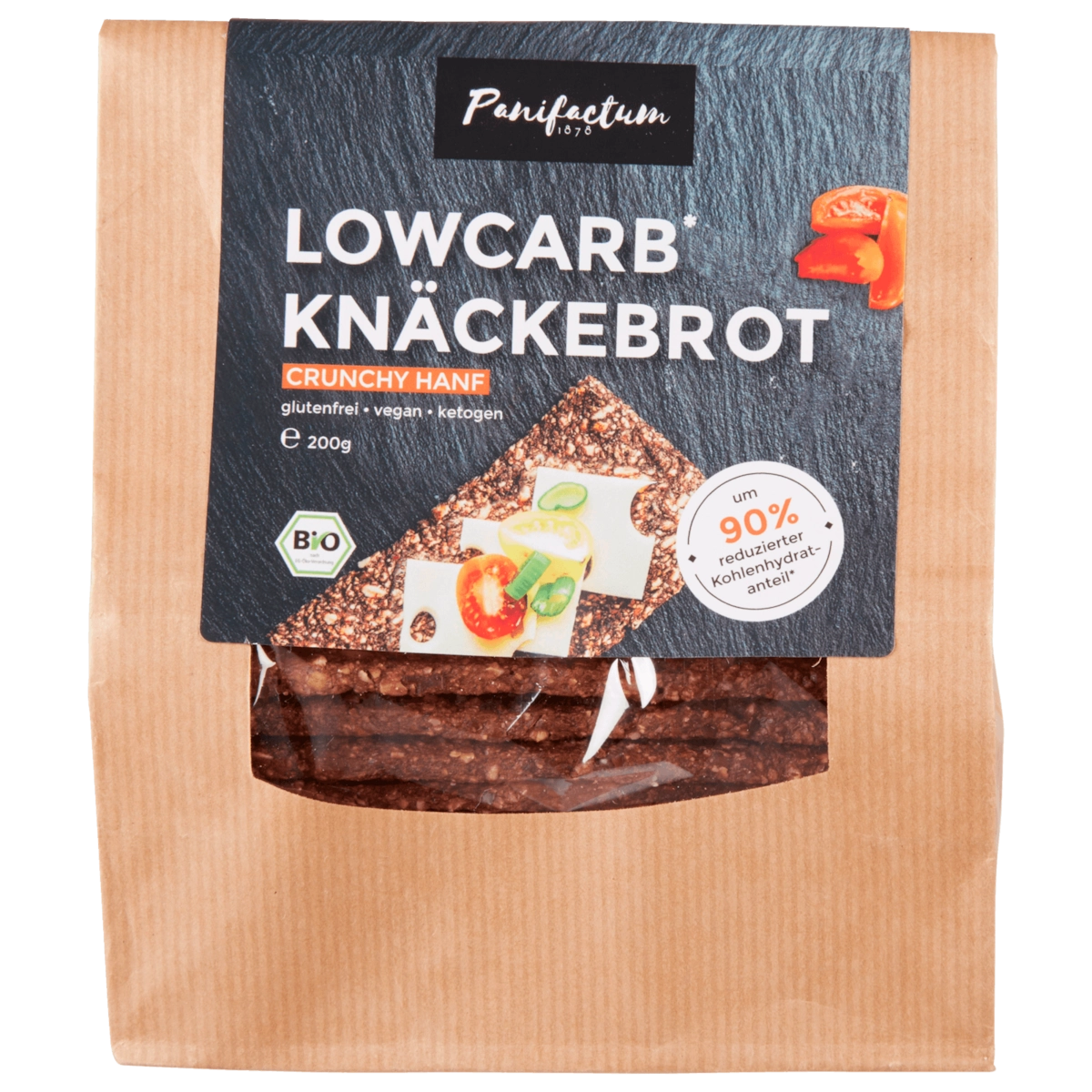 Panifactum Low Carb Knäckebrot Bio Crunchy Hanf vegan 200g