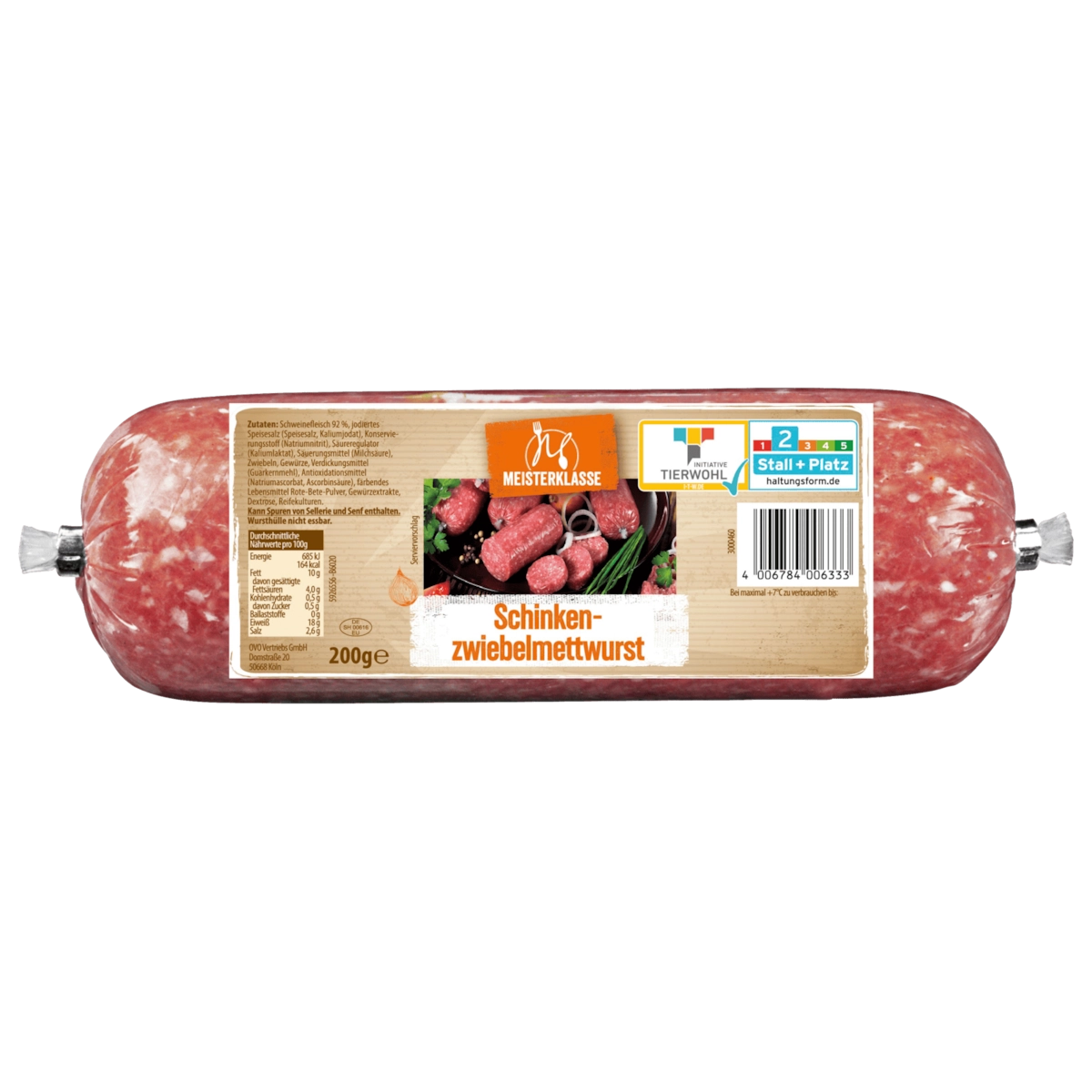 Meisterklasse Schinkenzwiebelmettwurst 200g
