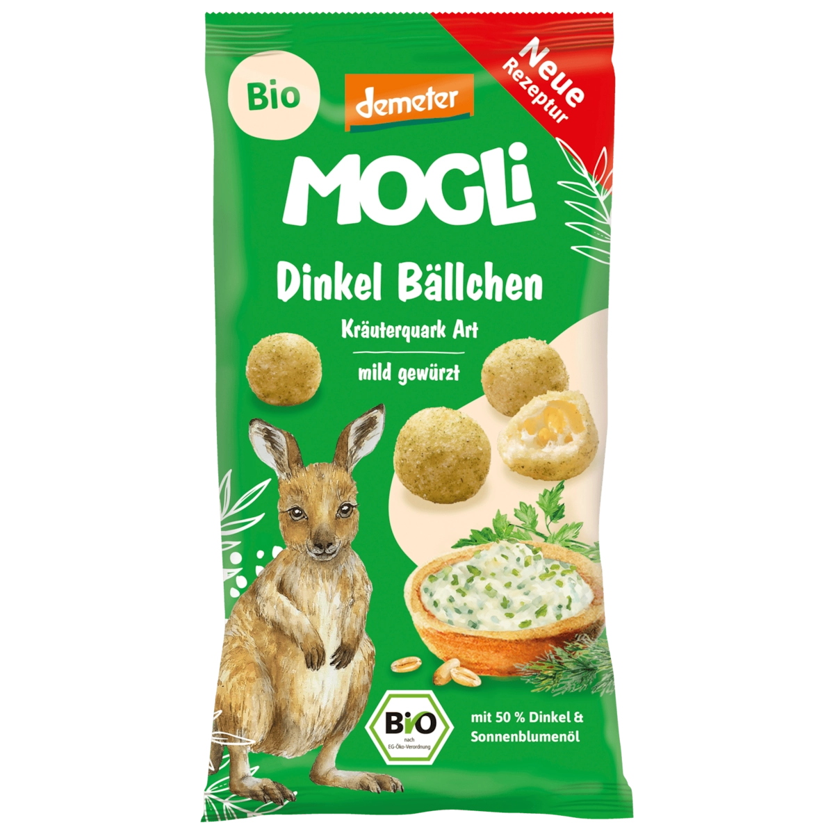 Mogli Bio Demeter Dinkel Bällchen Kräuterquark Art 40g