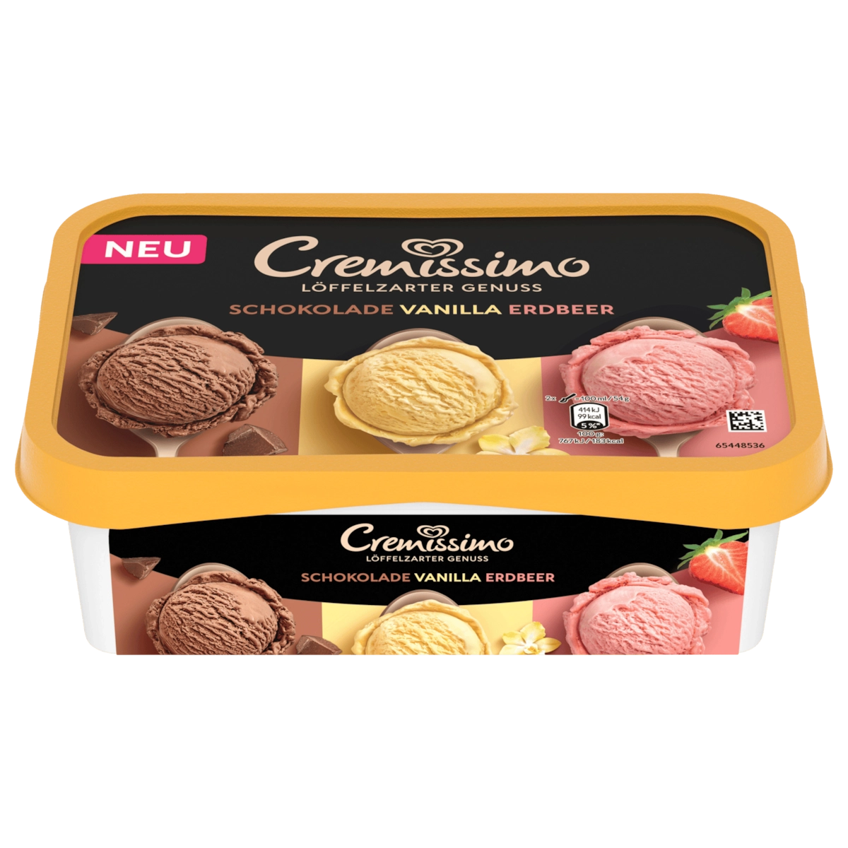 Cremissimo Schokolade Erdbeer Vanille Eis 1l