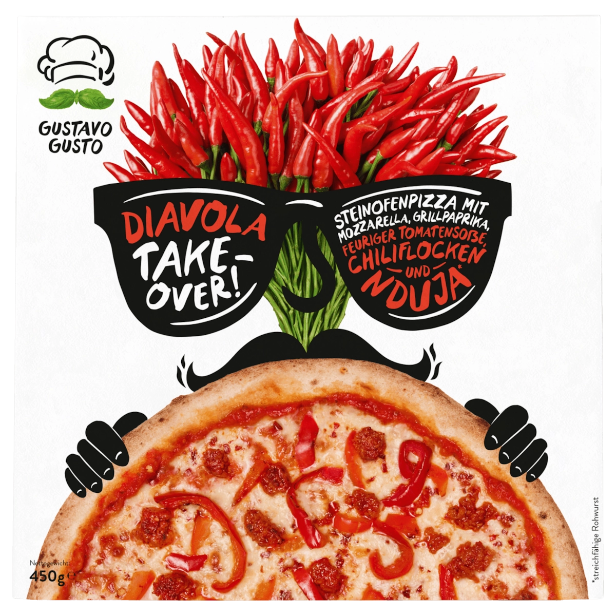 Gustavo Gusto Pizza Diavola Take-Over 450g