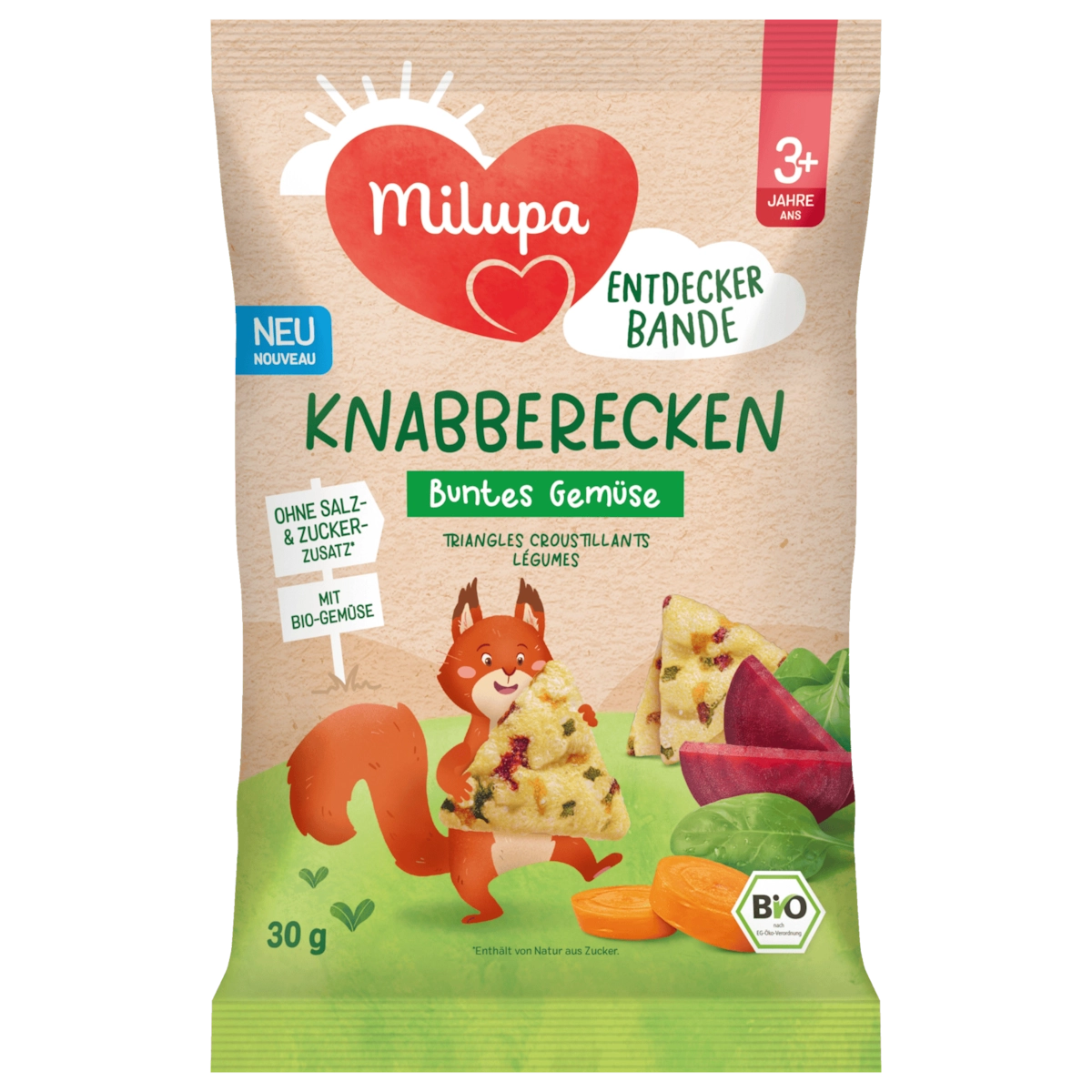 Milupa Bio Knabberecken Buntes Gemüse 30g