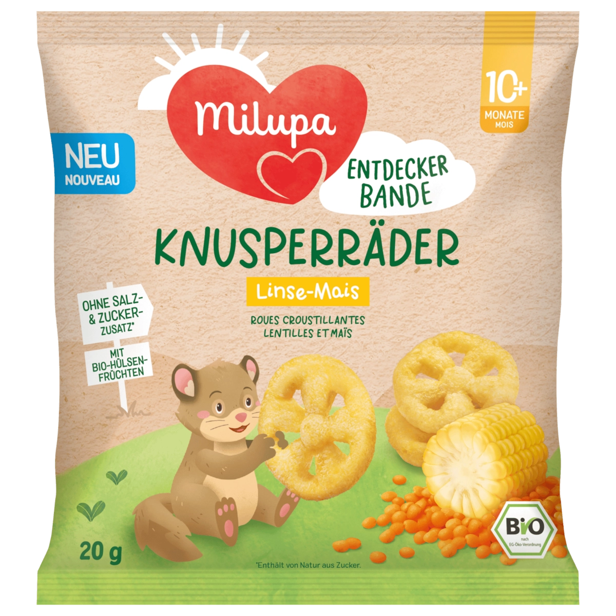 Milupa Bio Knusperräder Linse-Mais 20g