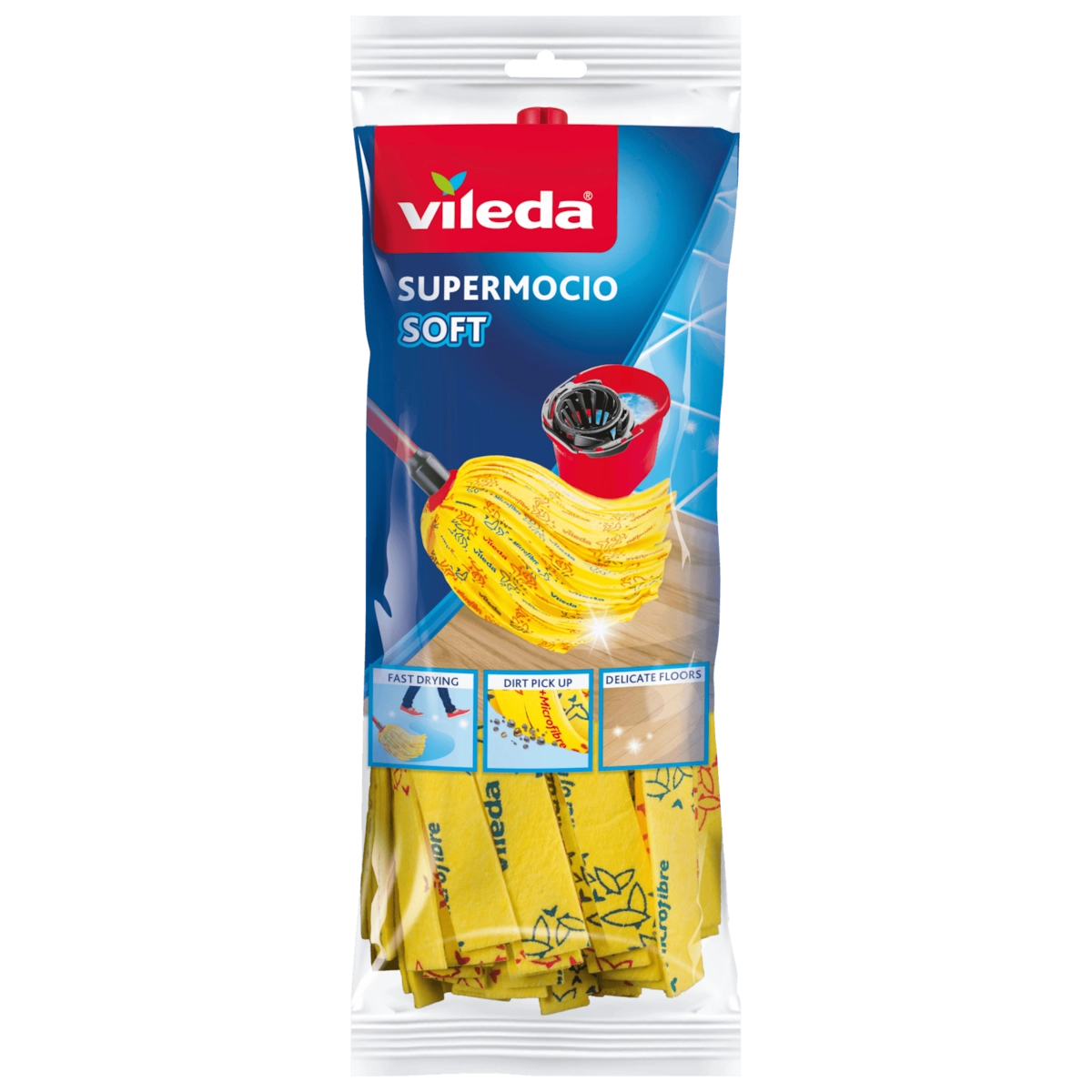 Vileda SuperMocio Soft Wischmop Ersatz mit 30% Microfaser