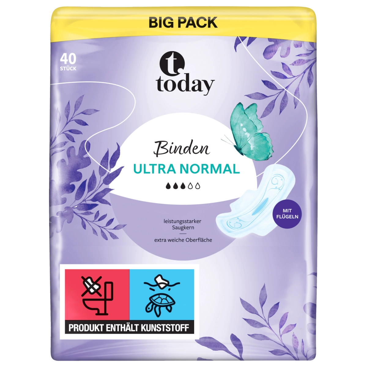 Today Binden Ultra Normal mit Flügeln 40 Stück
