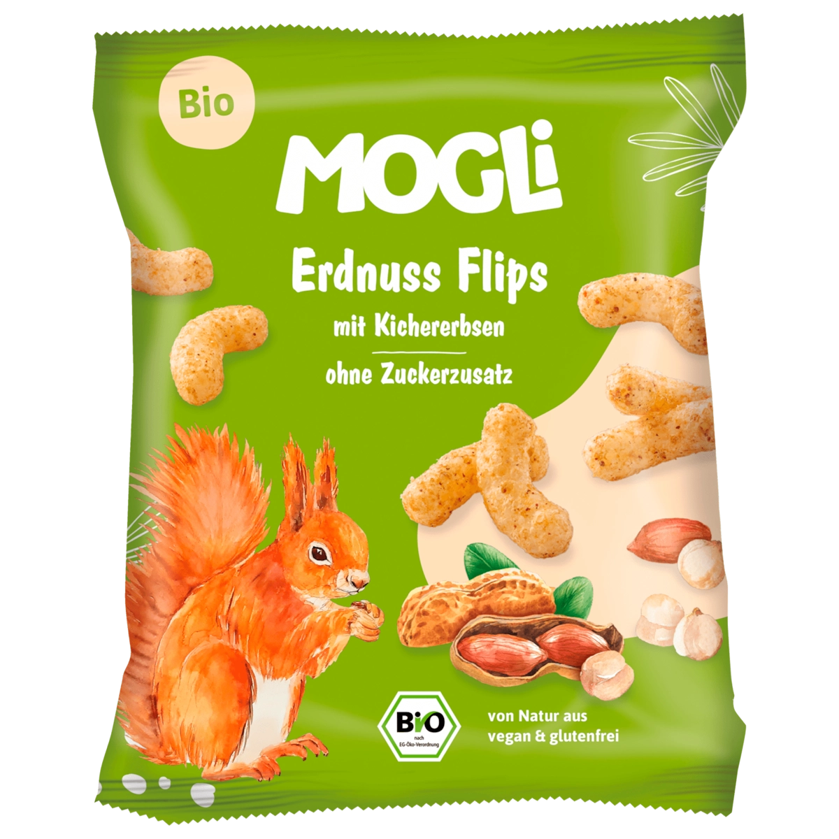 Mogli Bio Erdnuss Flips mit Kichererbsen vegan 30g
