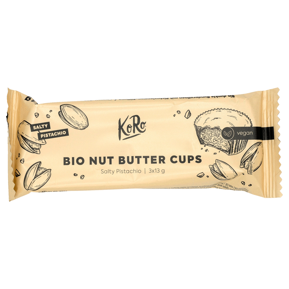 KoRo Bio Nut Butter Cups Salty Pistachio 3x13g