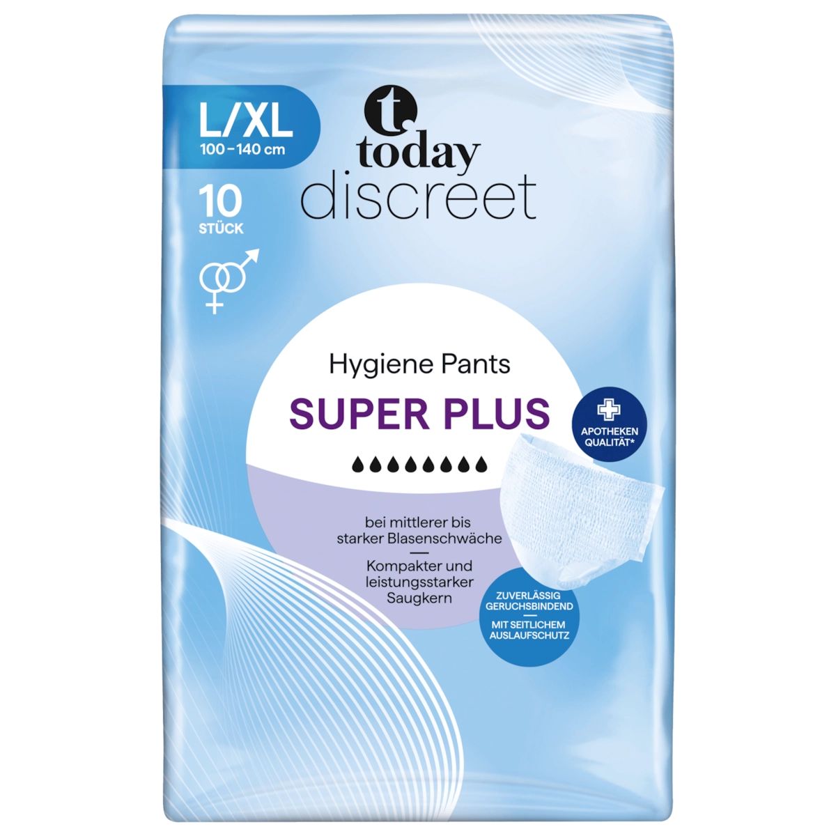 Today Discreet Hygiene Pants Super Plus L/XL 10 Stück