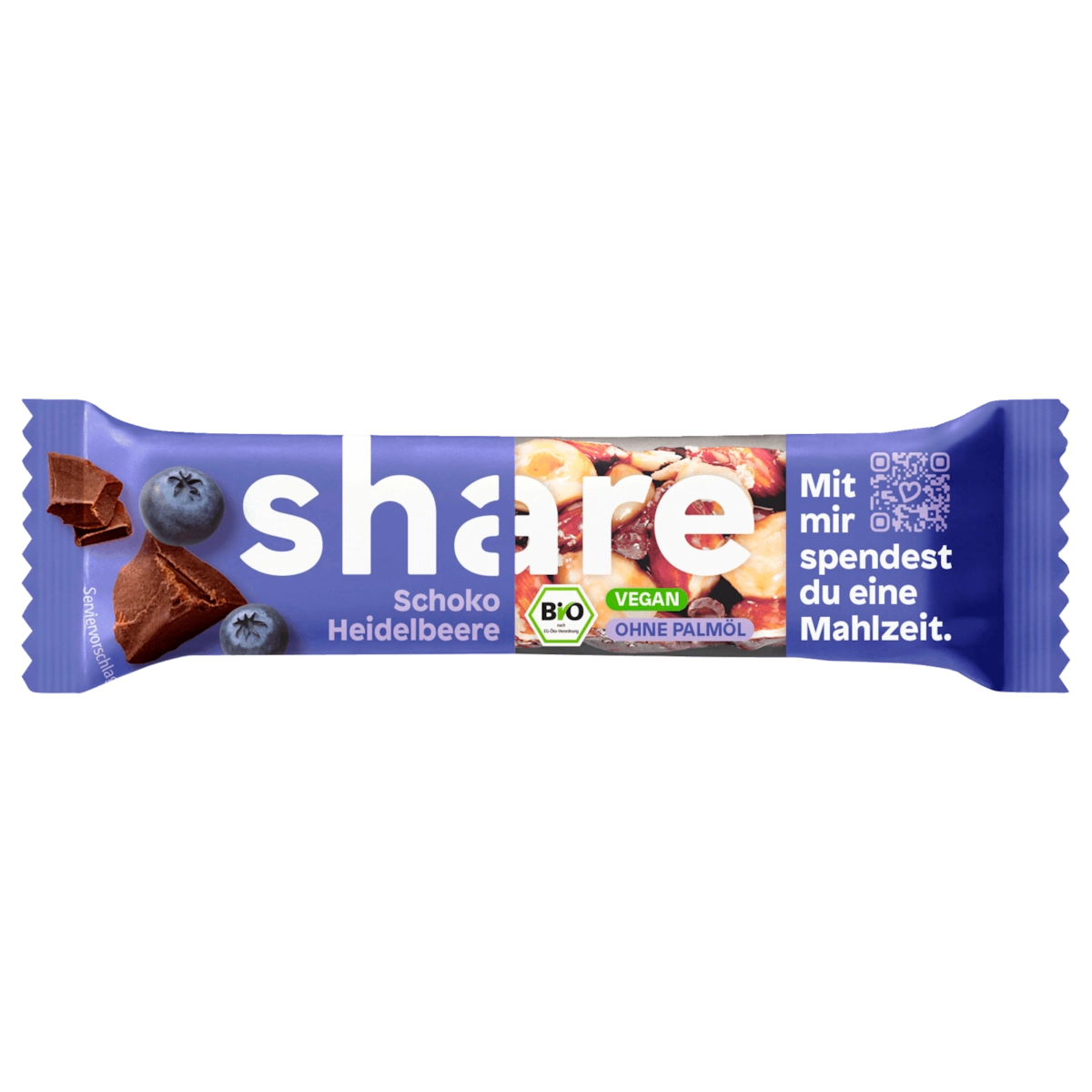share Bio Nussriegel Schoko Heidelbeere vegan 35g