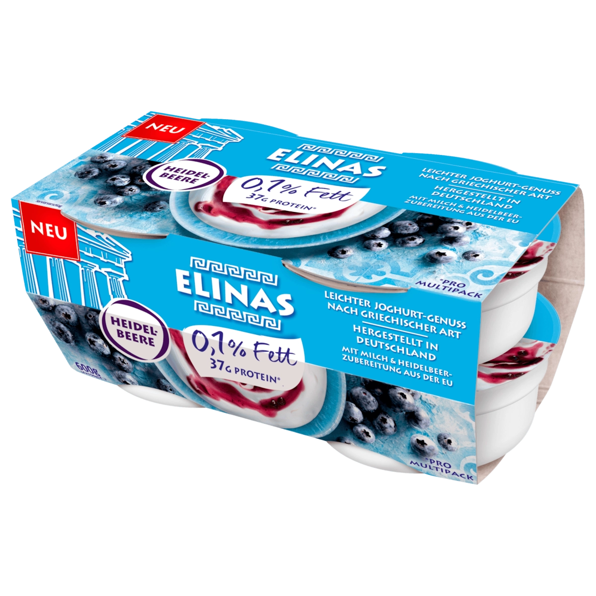 Elinas Leichter Joghurt Griechischer Art Heidelbeere 4x150g
