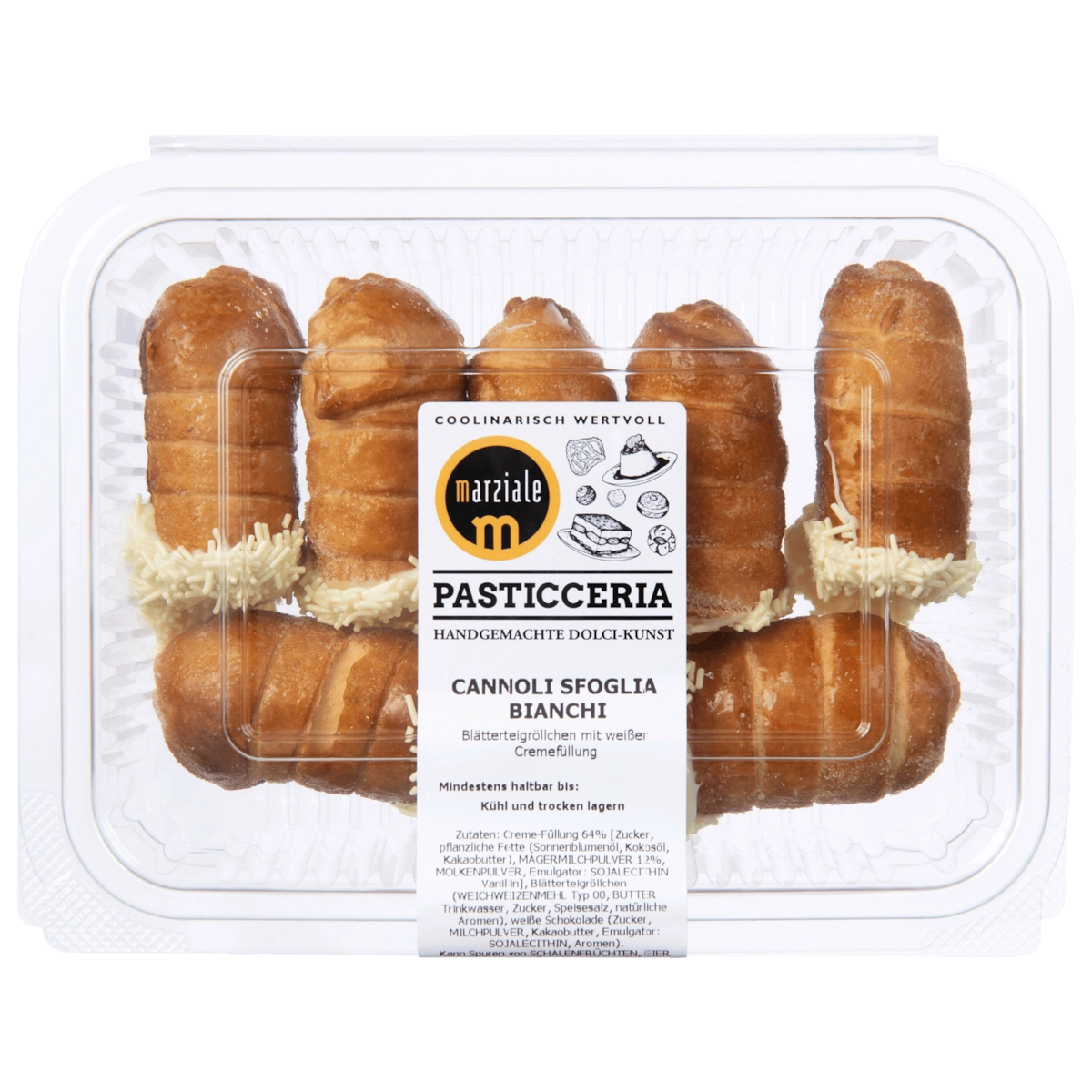 Marziale Cannoli Sfoglia Bianchi Blätterteig Röllchen 200g