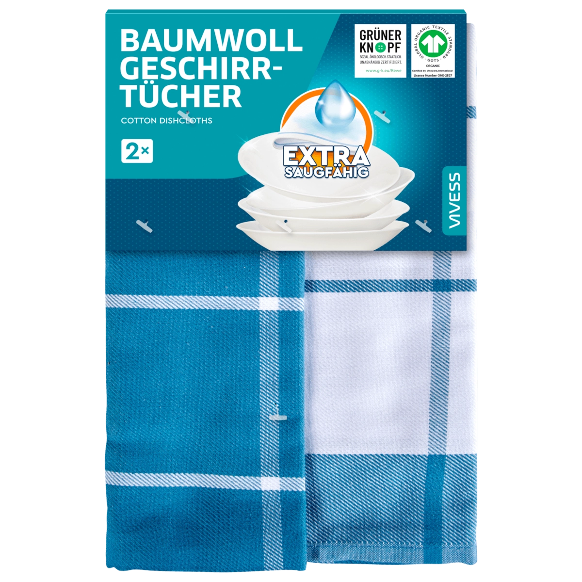 Vivess Baumwoll Geschirrtücher 2 Stück